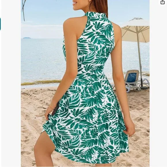 Sundresses Green Floral Tropical Corset Dress NEW IN PACKAGE SIZE SMALL - Picture 2 of 6